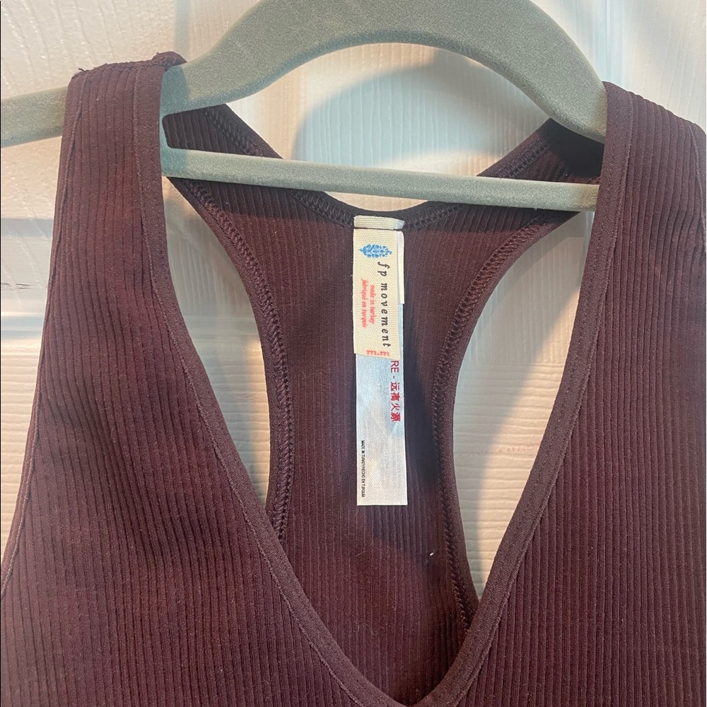 Free People Movement Maroon Razorback Bra Top - Picture 3 of 7